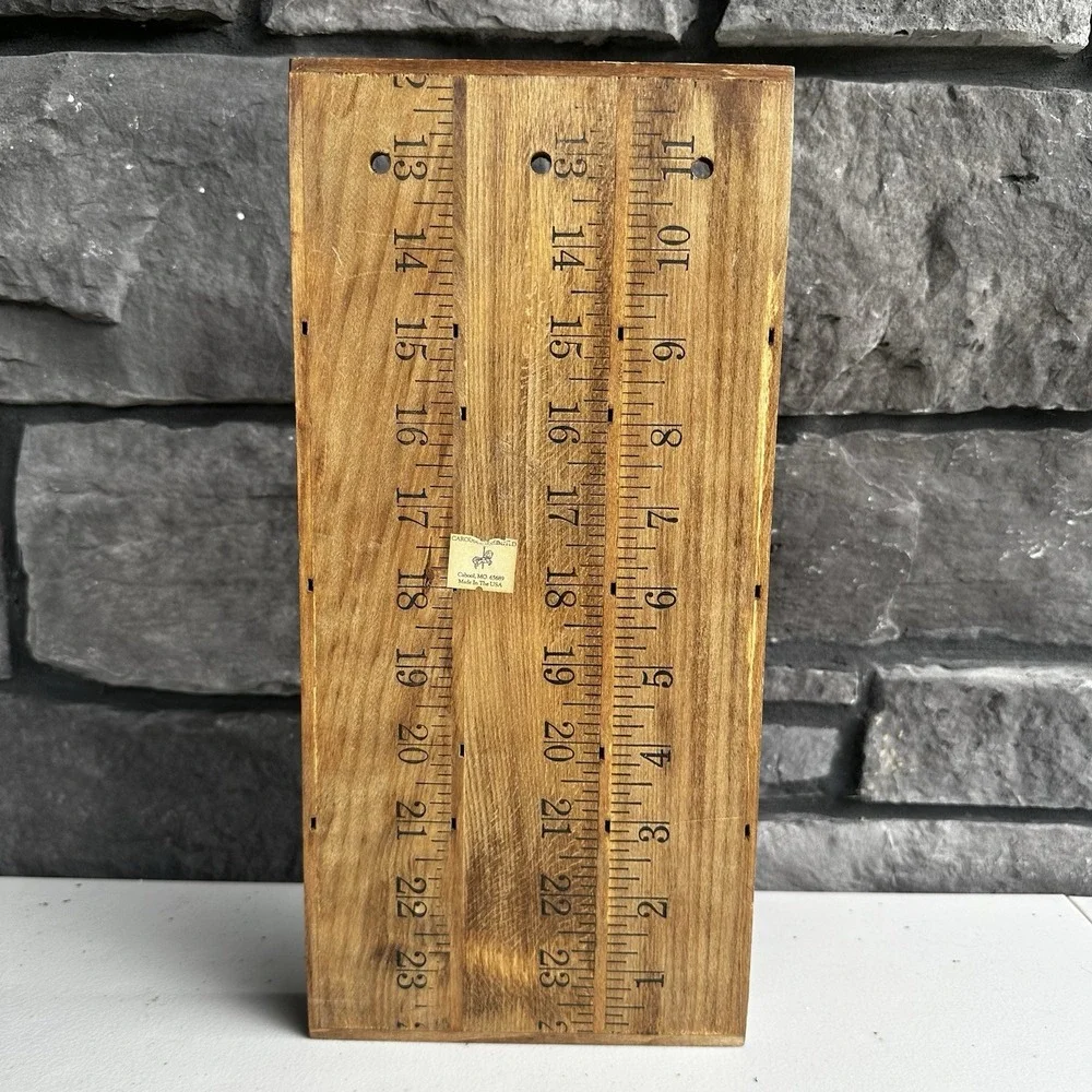 Vintage Upcycled Ruler Yard Stick Trinket Knick Knack Wall Shelf Cottage Granny